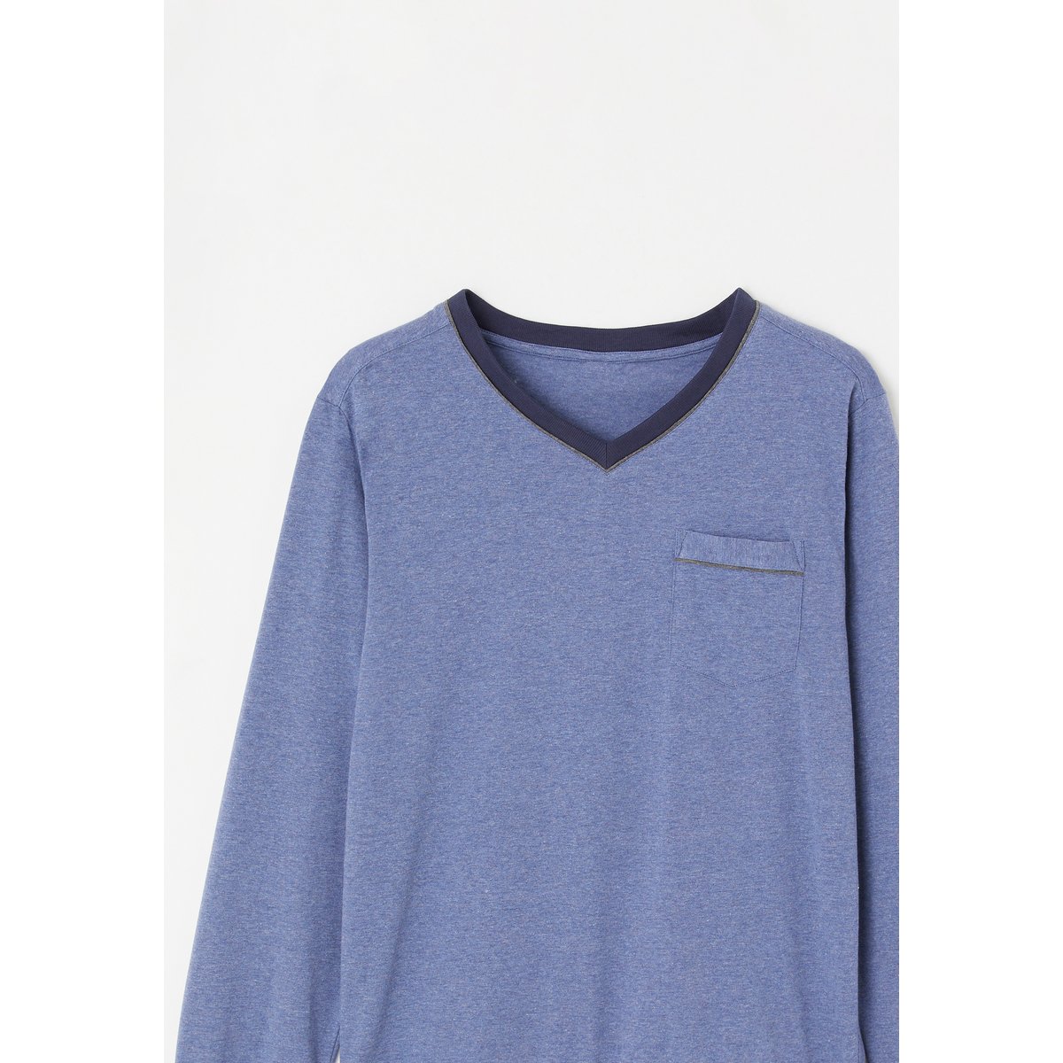 Pyjama 3 pièces short et pantalon bleu chiné, DAMART