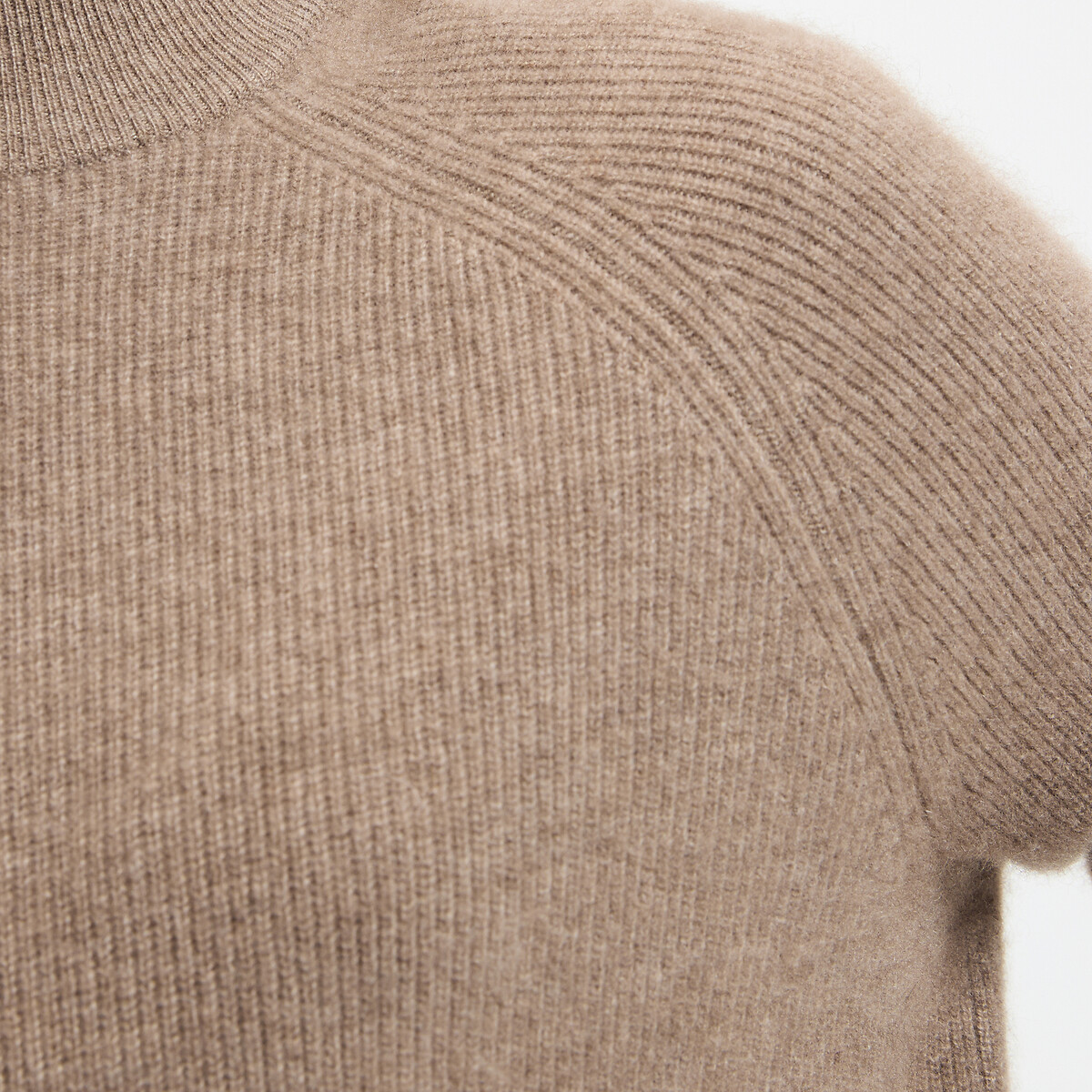 Pull en cachemire col montant en fine maille taupe, LA REDOUTE COLLECTIONS