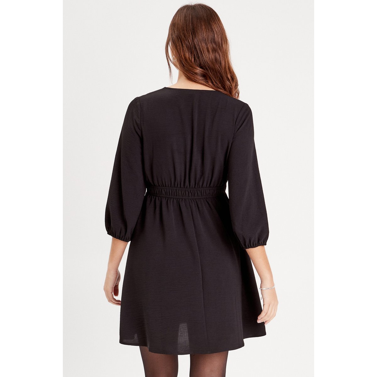 Robe évasée manches 3/4 noir, CACHE CACHE