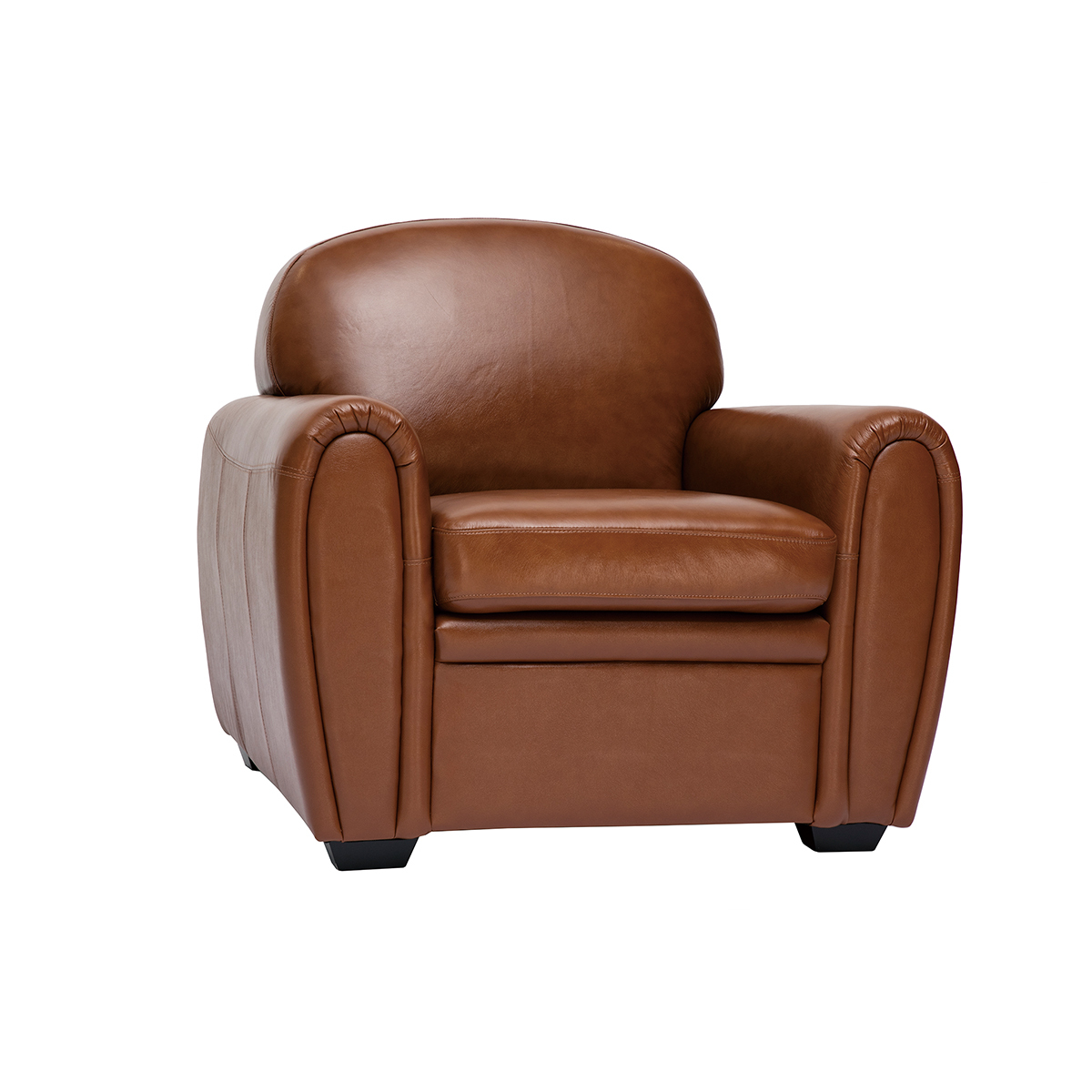 Fauteuil vintage cuir marron CLUB marron, MILIBOO