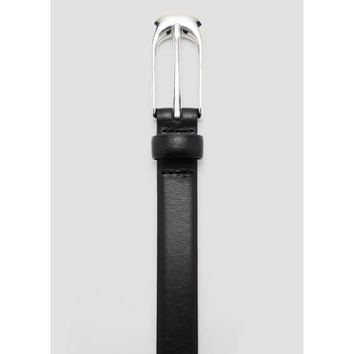 Ceinture cuir boucle noir, MANGO