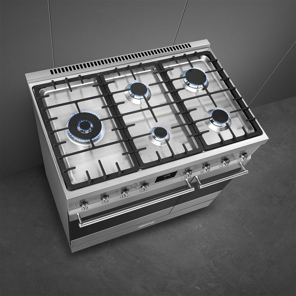 Piano de cuisson gaz 5 feux 90 cm C92GP inox satiné, SMEG