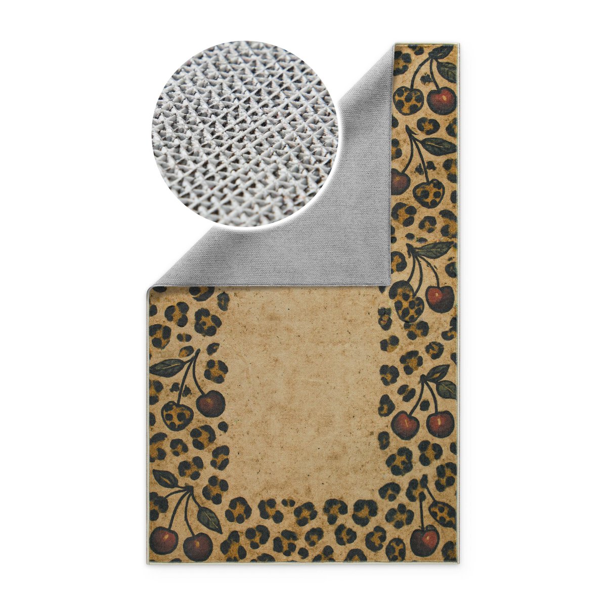 Tapis de bain WECONhome Catwalk, style vintage animal print, dos TPR antidérapant, lavable 30 °C, certifié OEKO-TEX® ,  Catwalk jaune sable, WECON HOME