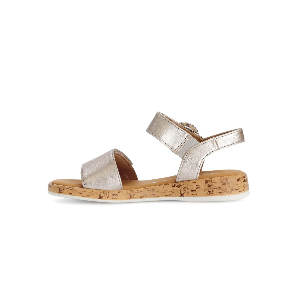 Sandales en cuir à talon compensé doré, GABOR