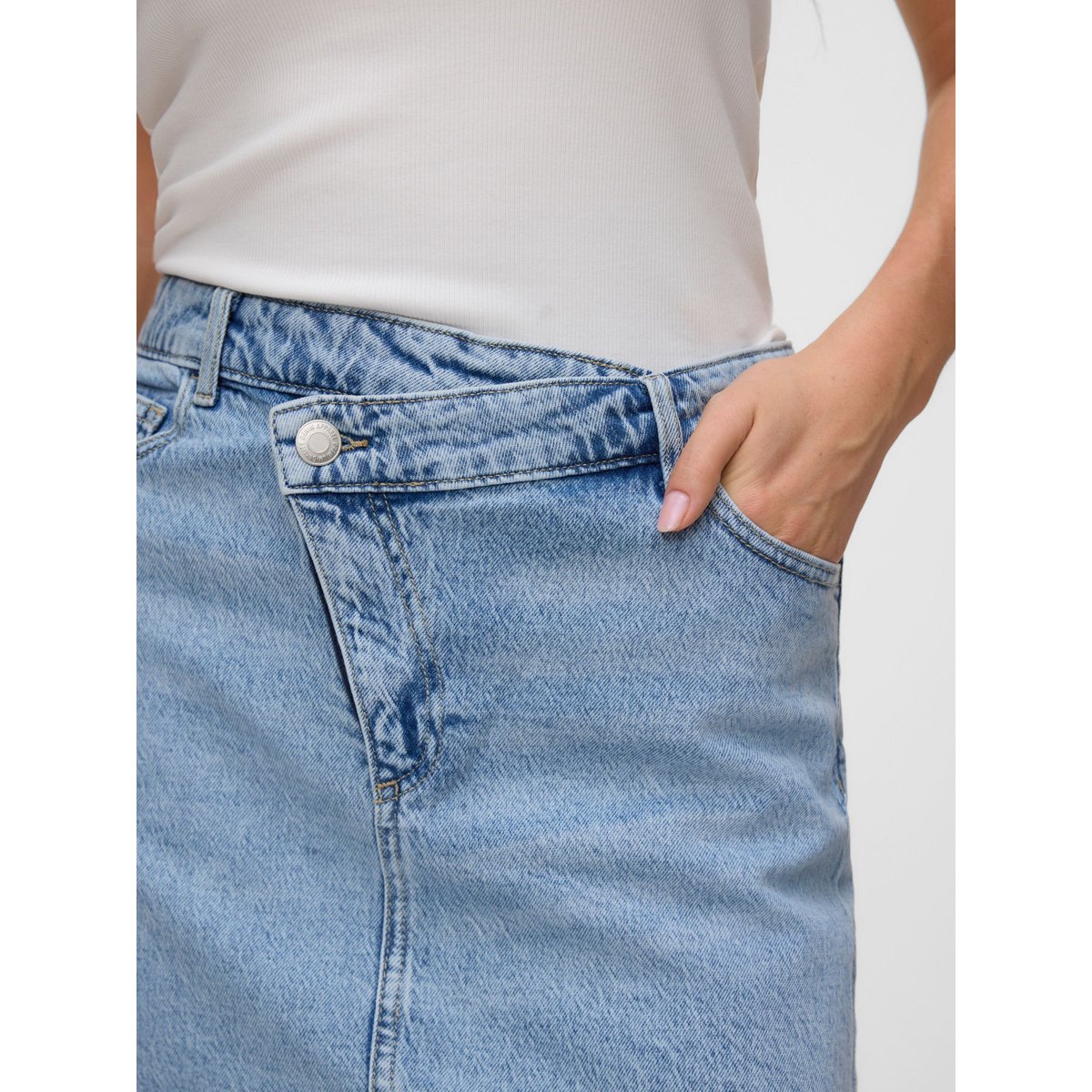 Jupe En Denim light blue denim, VERO MODA