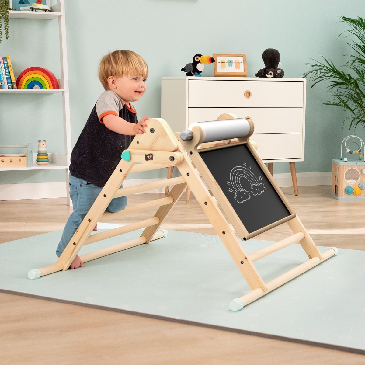 Triangle d'escalade pliable avec tableau marron, ACTIVE TOTS