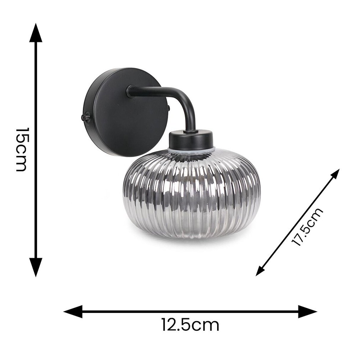 Arran Bathroom Wall Light in Matte Black black, SO'HOME