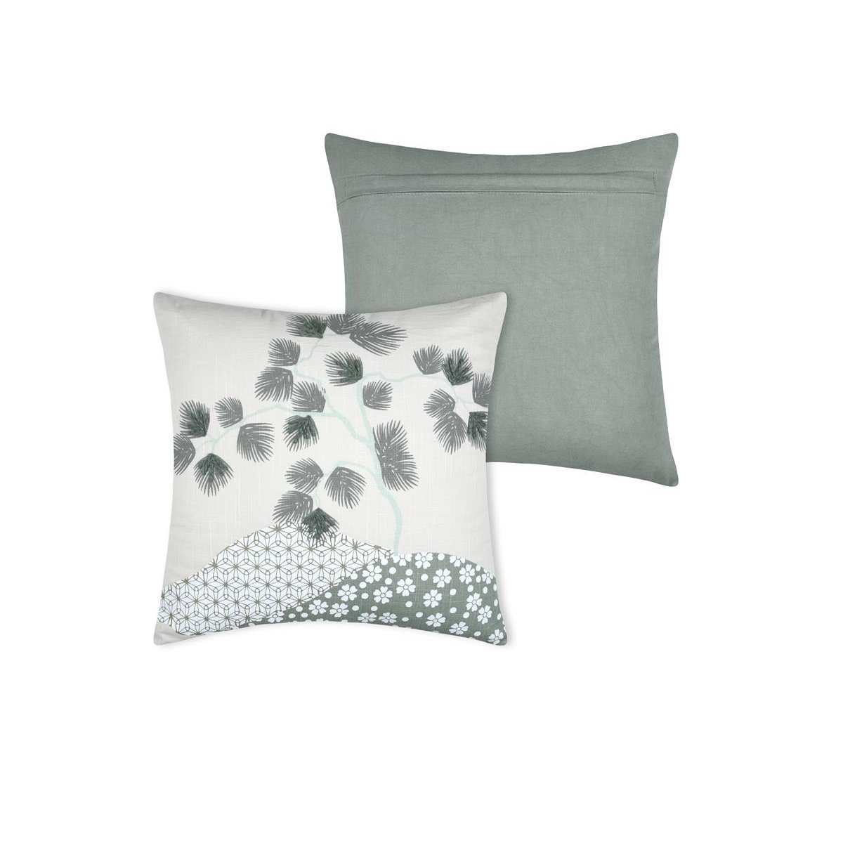 Coussin déhoussable Youki jade, EDEN