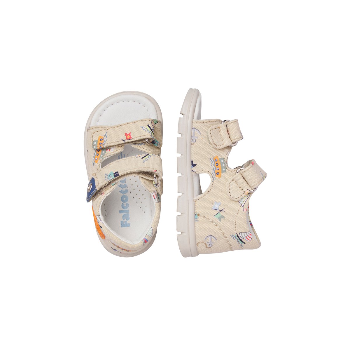 Sandales en tissu NEMO 2 beige-bleu, FALCOTTO