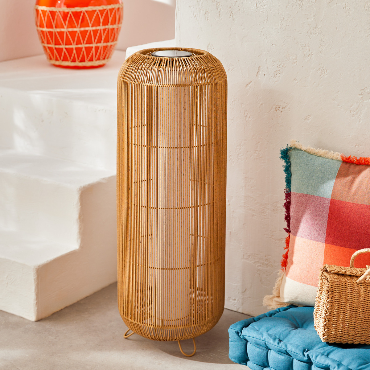 Lampadaire solaire extérieur LOISE beige, ATMOSPHERA