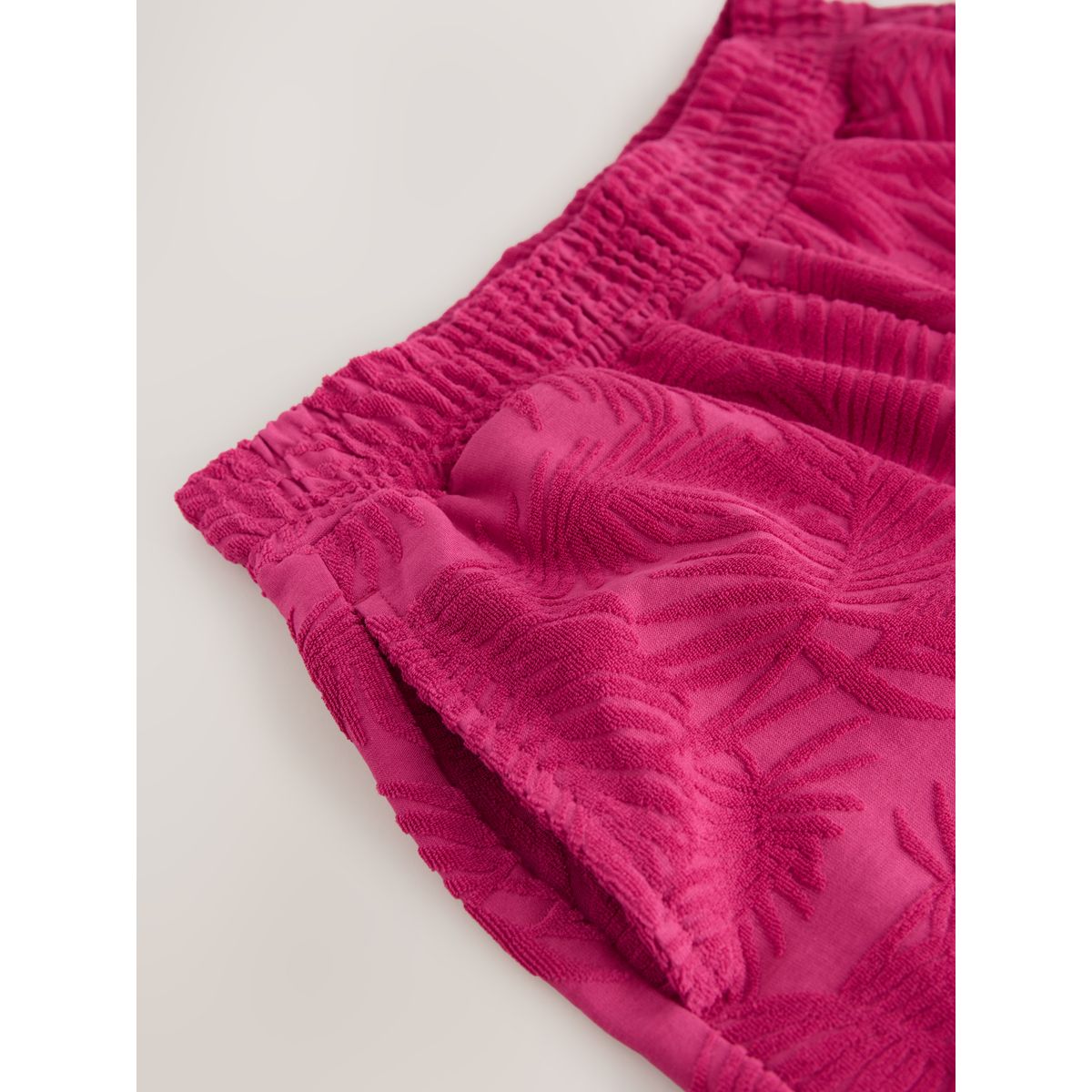 Short d’été en éponge jacquard avec franges rose magenta, NEXT