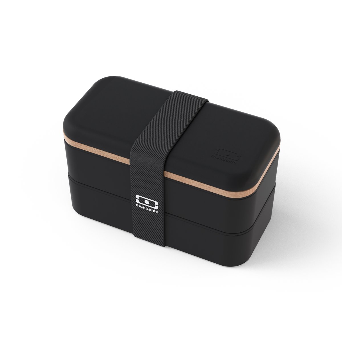 Set lunch box + Planche à découper nomade Made in France original noir onyx, MONBENTO