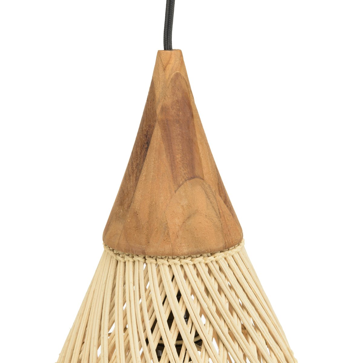Suspension goutte en rotin 25cm FOLELLI ecru, PIER IMPORT