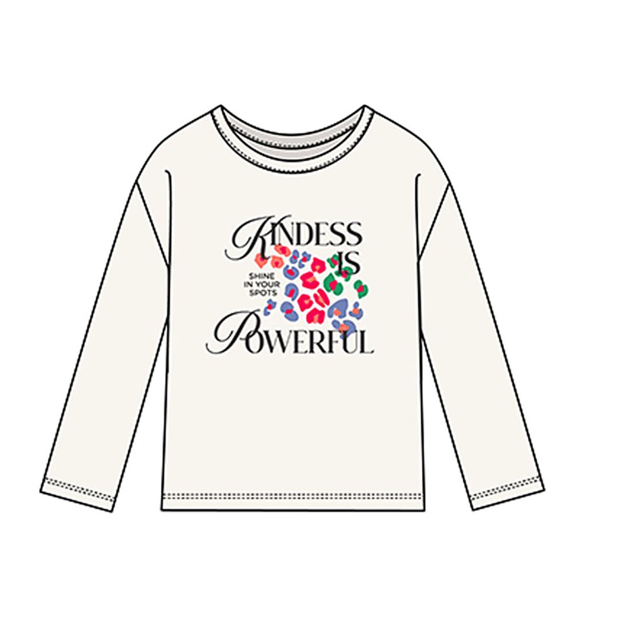 T-shirt en maille fille imprimé message blanc, BOBOLI