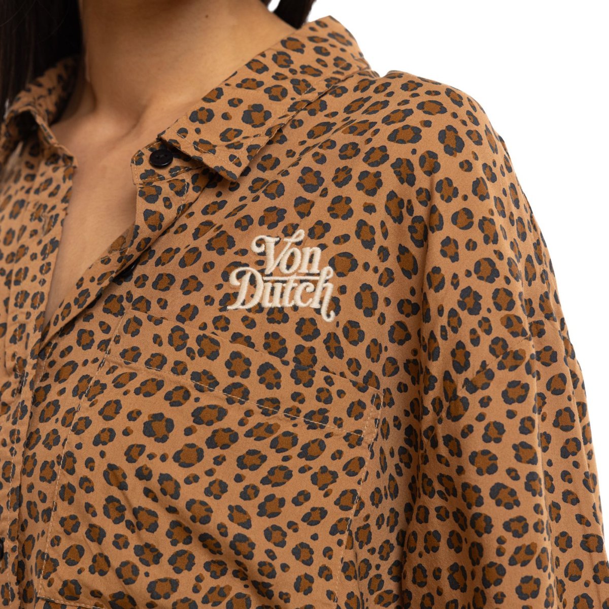 Chemise légère BEAST marron/noir, VON DUTCH