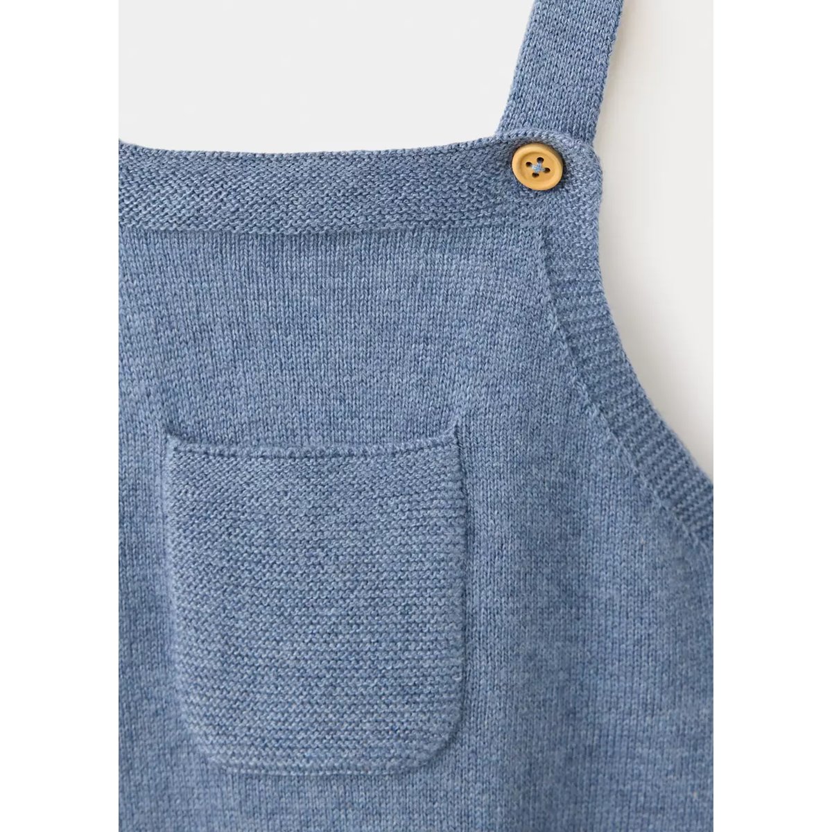 Salopette en coton à poche bleu, MANGO BABY