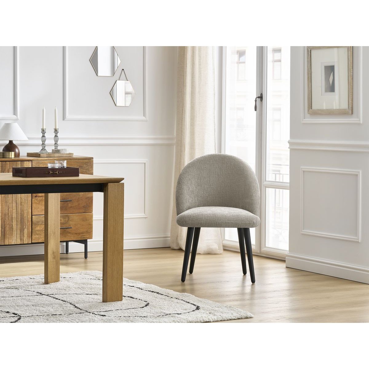 Lot de 4 chaises tissu texturé, LALIE multicolore 2, BOBOCHIC