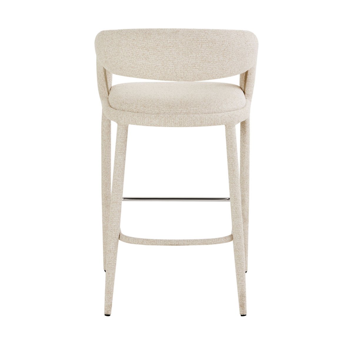 Lot de 2 chaises de bar en tissu H75cm- ROMY beige chiné, DRAWER