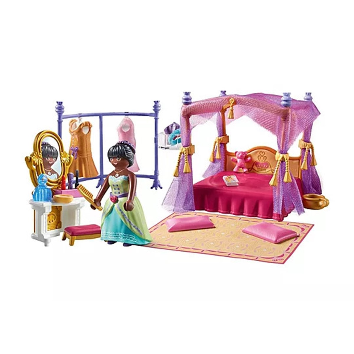 Chambre de princesse, lit baldaquin et dressing multicolore, PLAYMOBIL