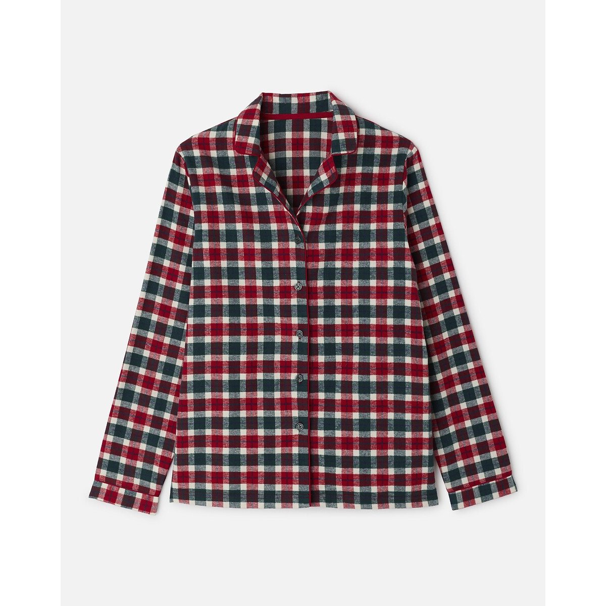 Pyjama carreaux en flanelle rouge/vert, DAMART