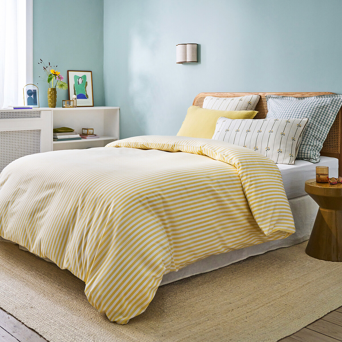 Soizic Yellow Striped Cotton Yarn-Dyed Duvet Cover yellow striped, LA REDOUTE INTERIEURS