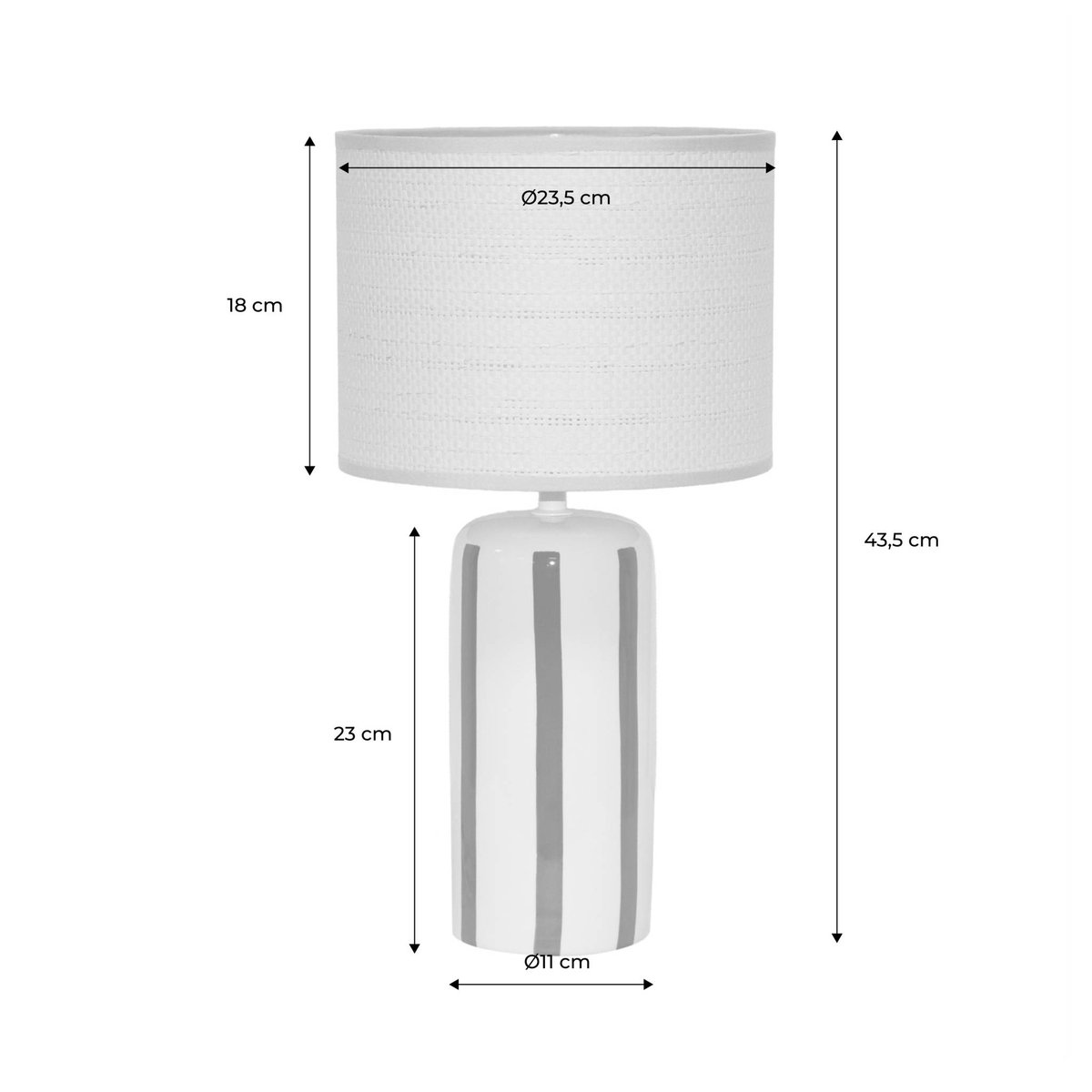 Lampe de table intérieur céramique abat-jour effet rotin H 44cm AURORE moutarde, SWEEEK