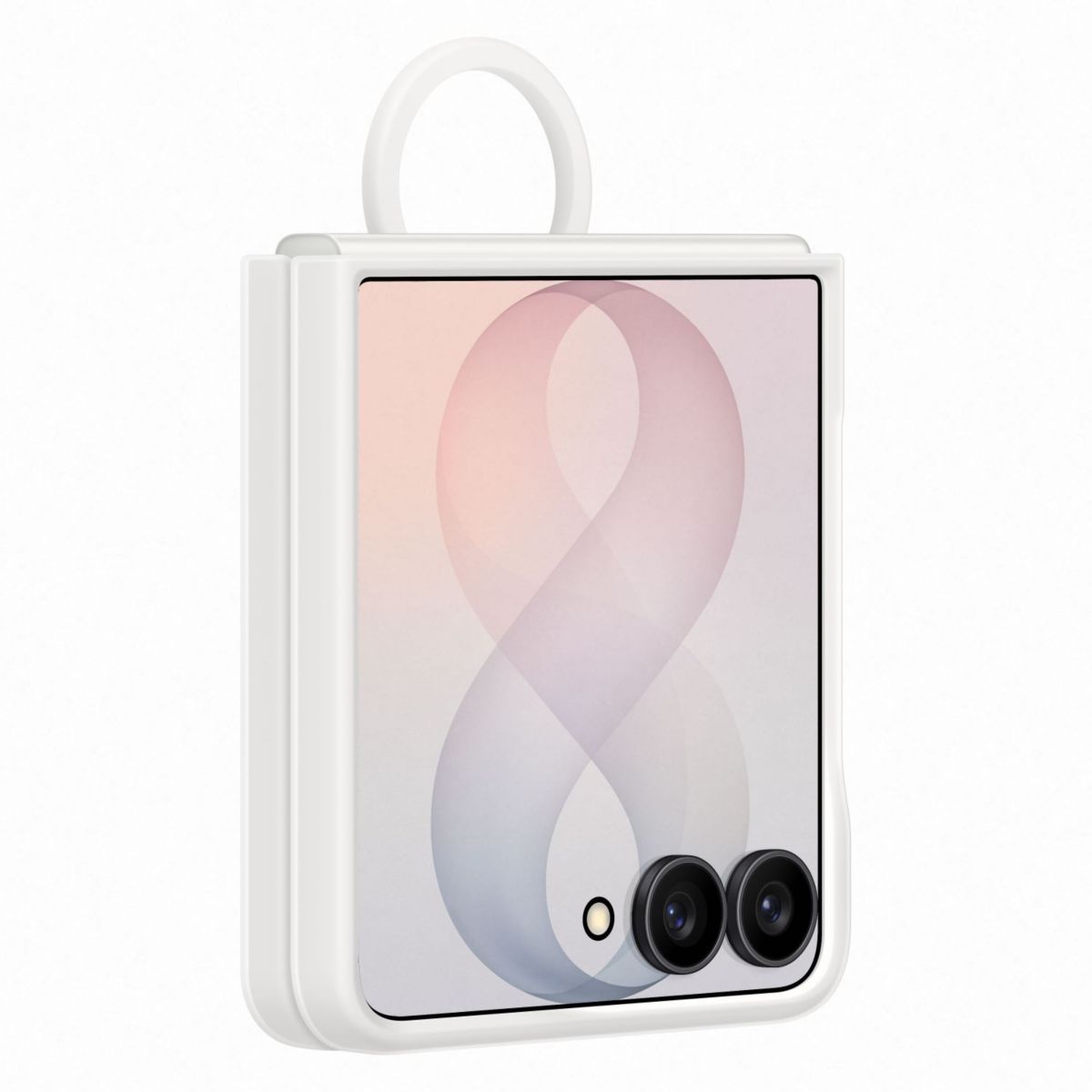Coque Flip 8 Silicone anneau magnétique Crème couleur unique, SAMSUNG