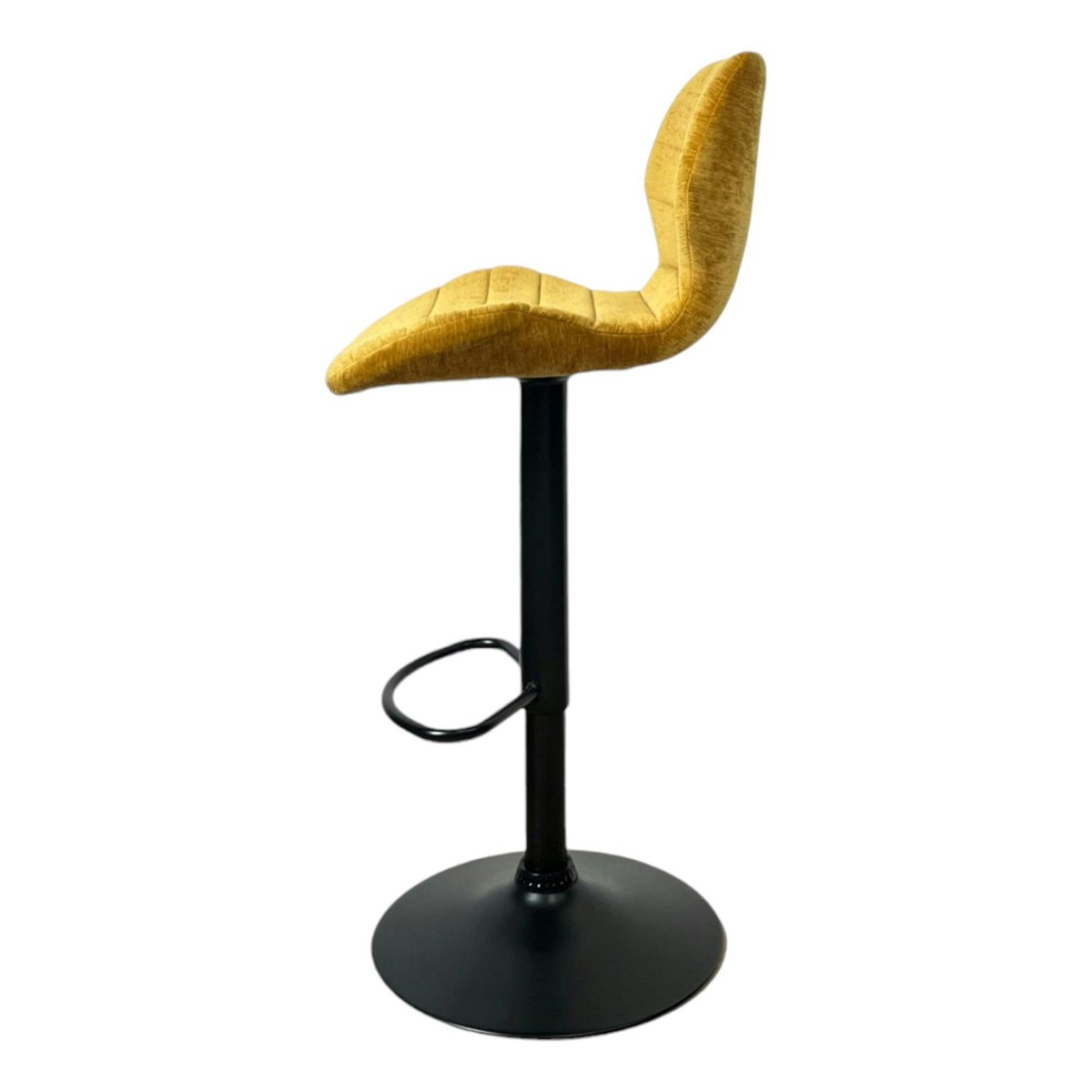 Chaise de bar moderne en velours doré réglable en hauteur (lot de 2) PALERME moutarde, PIER IMPORT