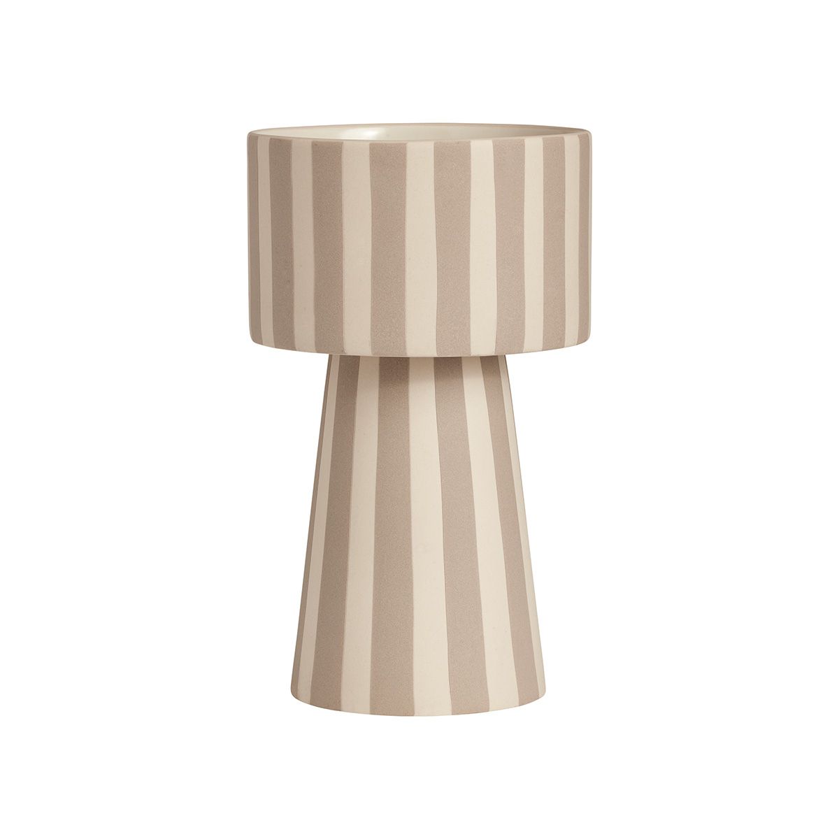 Pot de fleurs en grès à rayures LIVING beige, OYOY LIVING DESIGN