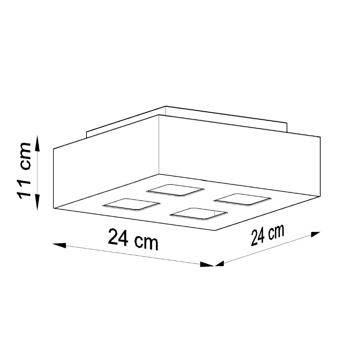 Plafonnier Acier Blanc/Noir GU10 4 Mono blanc, EDEN