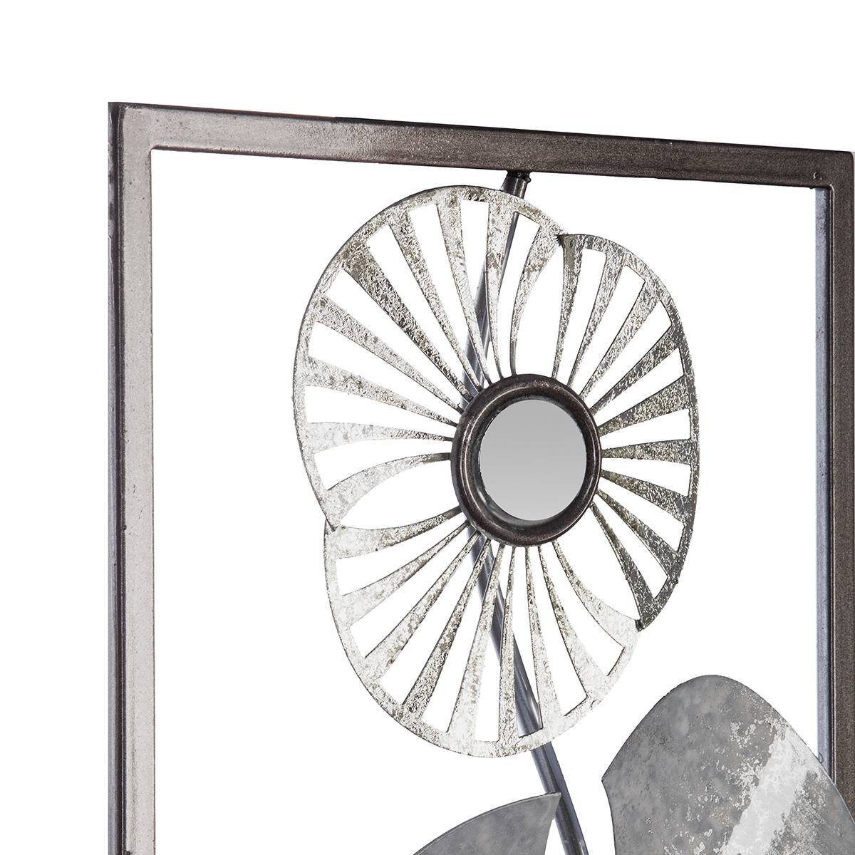 Décoration murale design en métal FLEUR gris, ATMOSPHERA
