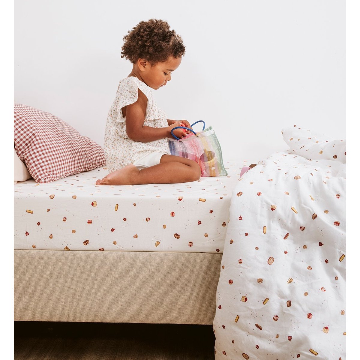 Drap housse lit bébé en coton bio, GOURMANDISES gourmandises, KADOLIS
