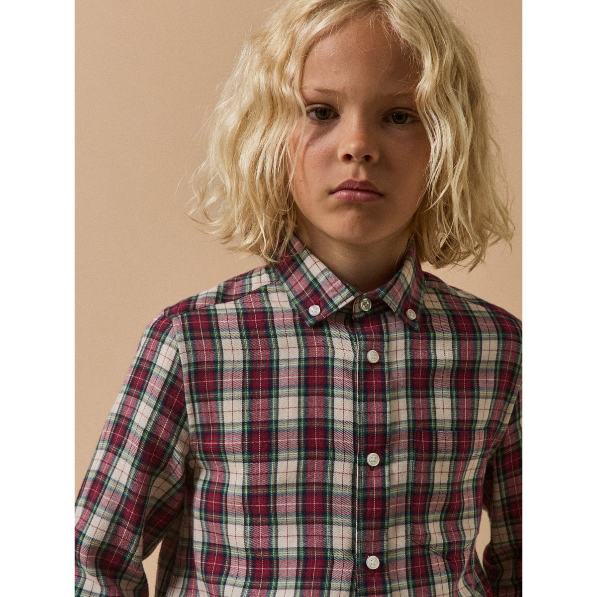 Chemise flanelisée carreaux ecossais rouge, CYRILLUS