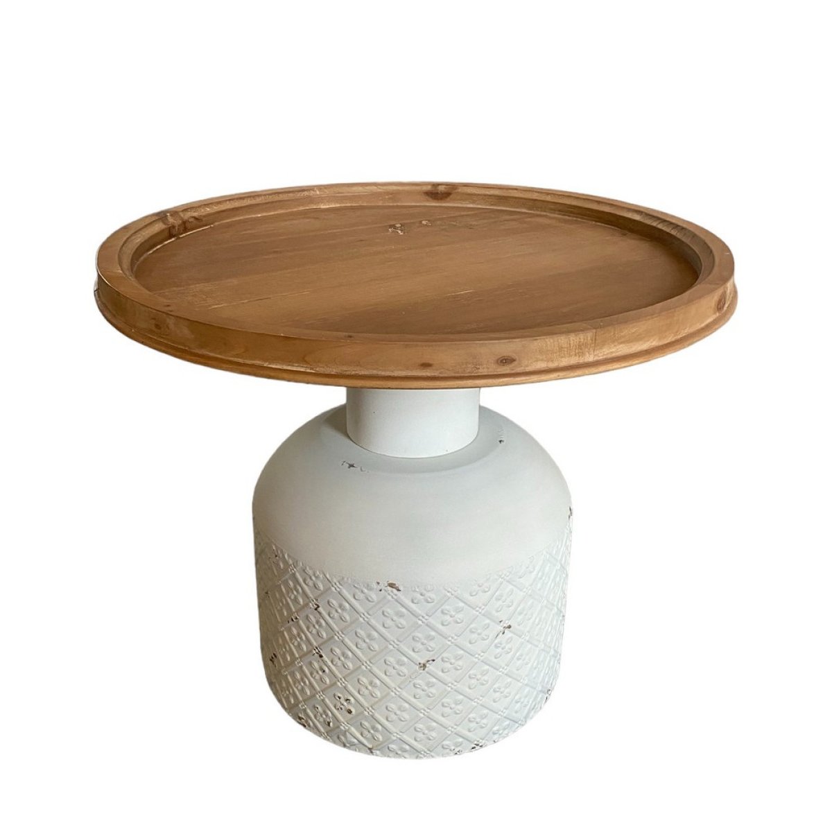 Table basse en bois et métal - PLOT blanc, MATHI DESIGN