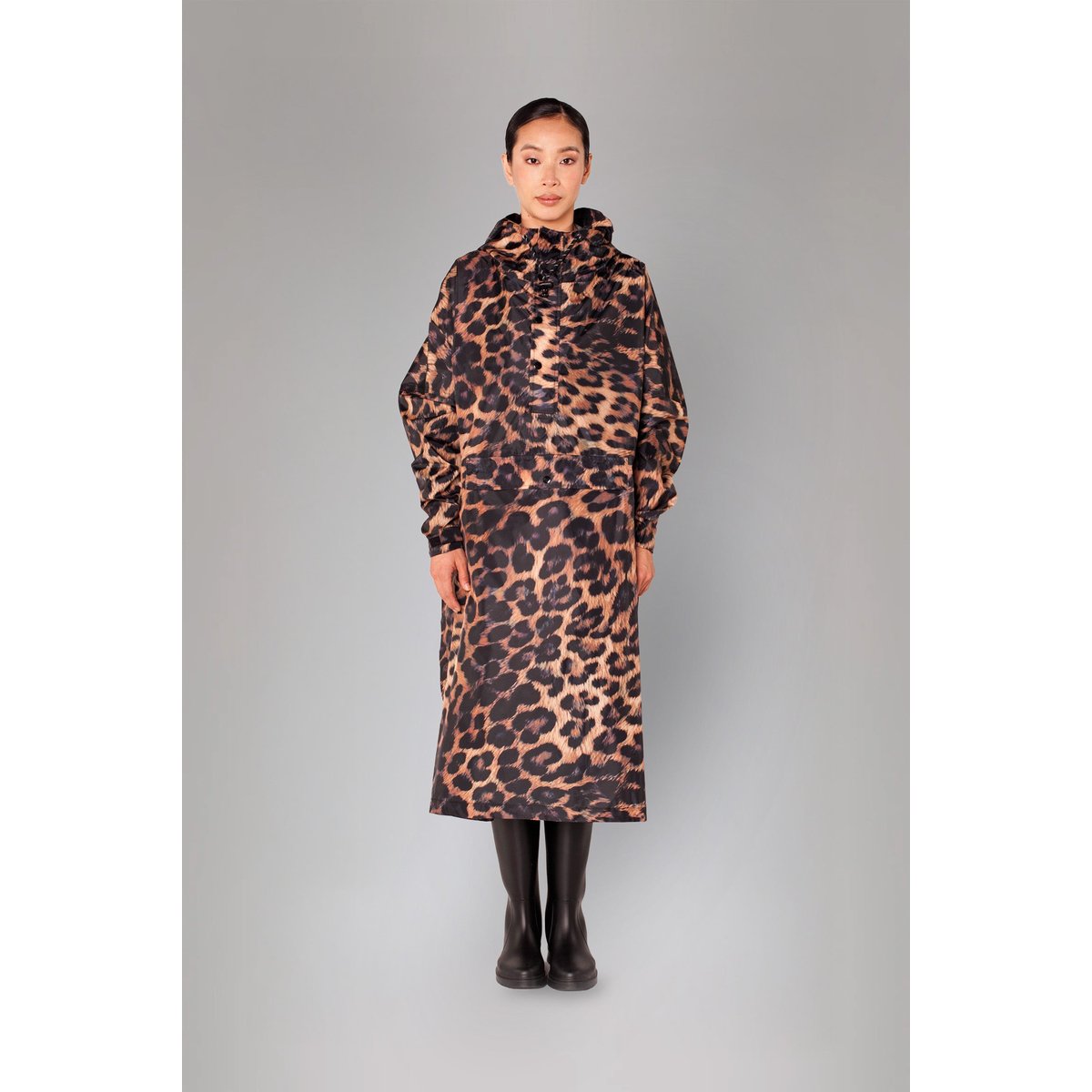 Poncho de pluie imperméable DARK LEOPARD marron – léopard noir & chocolat, RAINKISS