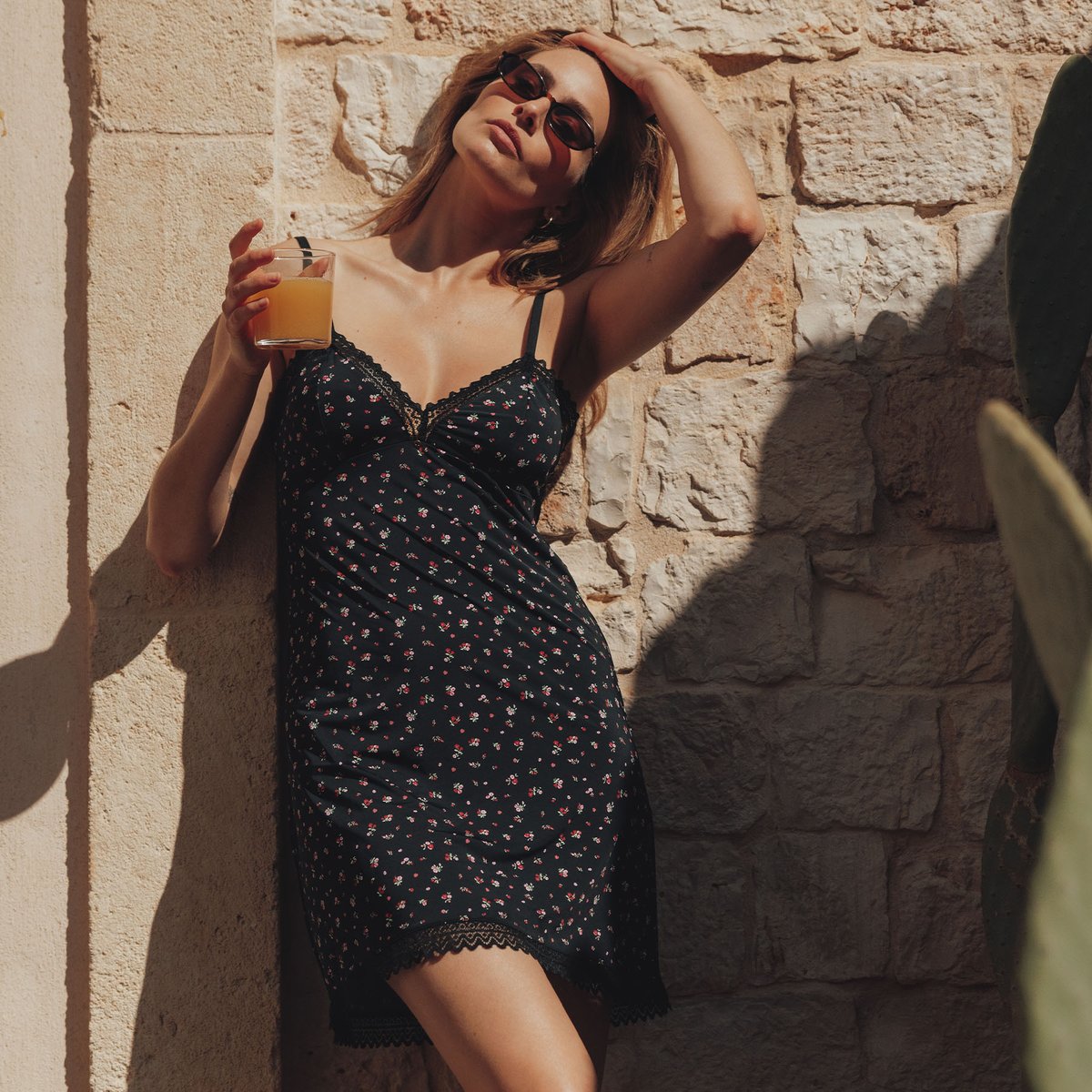 Nuisette DOUCE multico noir, ROUGEGORGE LINGERIE