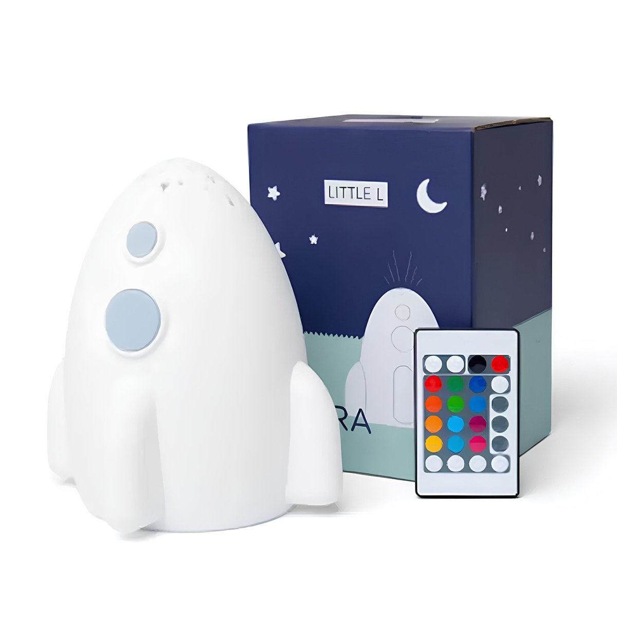 Projecteur lumineux tactile en silicone, Fusée blanc, LITTLE L