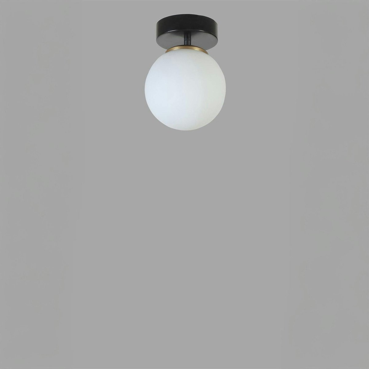 Plafonnier globe en verre SIERRE blanc - noir, PIER IMPORT