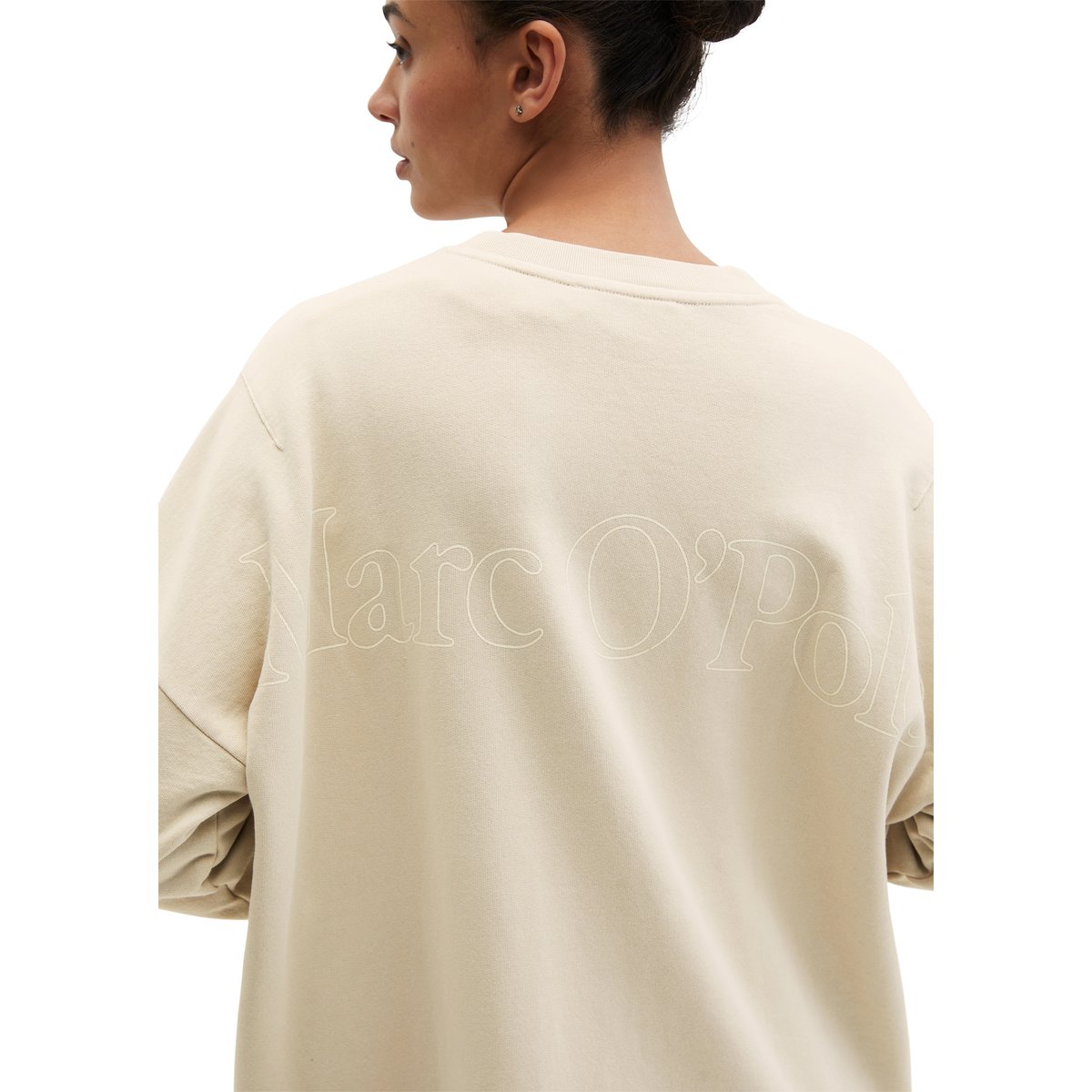 Robe droite en sweat à logo avec du coton recyclé hellgrau, MARC O'POLO