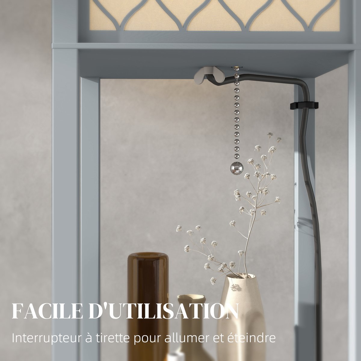 Lampadaire MDF Gris gris, HOMCOM