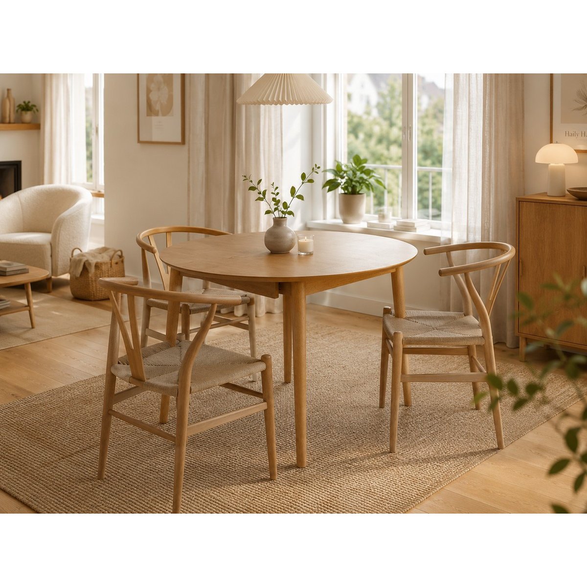 Table ronde extensible - TIVOLI chêne clair, MATHI DESIGN