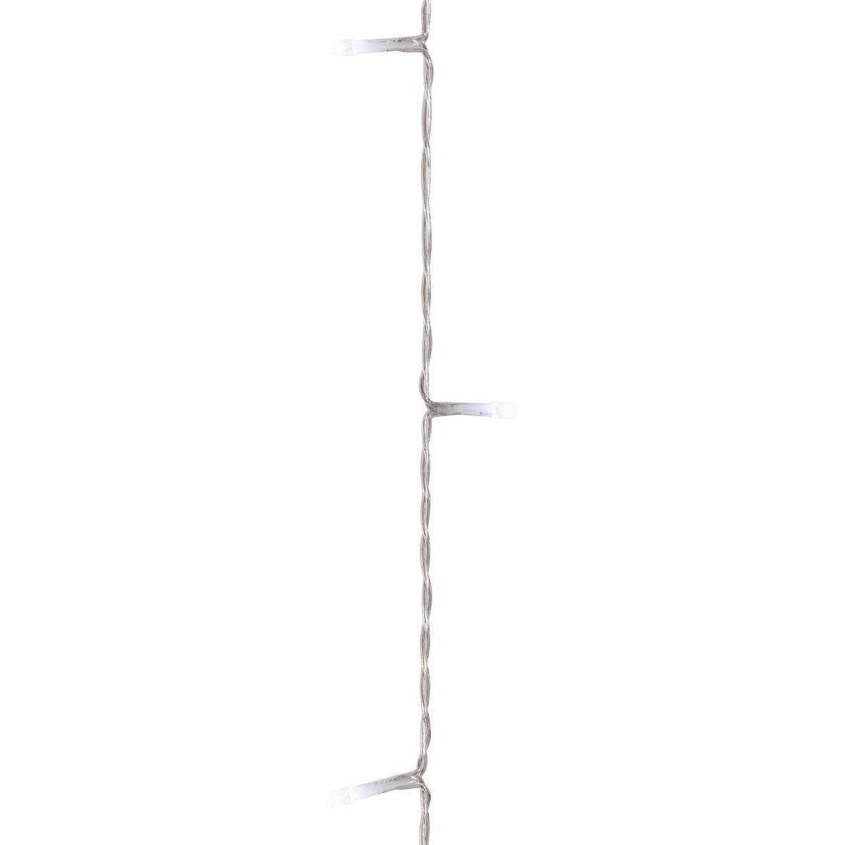 Rideau lumineux stalactite d'extérieur 2 m 120 LED blanc froid 8 fonctions avec minuteur à piles blanc froid, FEERIC LIGHTS & CHRISTMAS