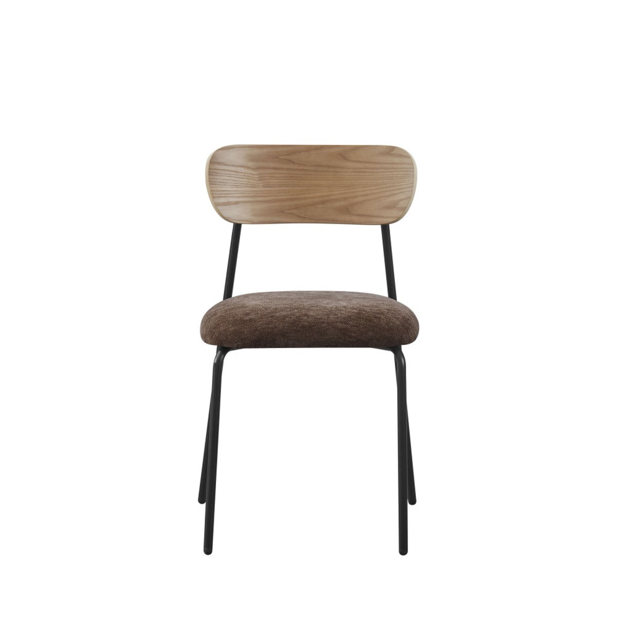 Lot de 2 chaises en bois clair, tissu et métal- JESS marron, DRAWER