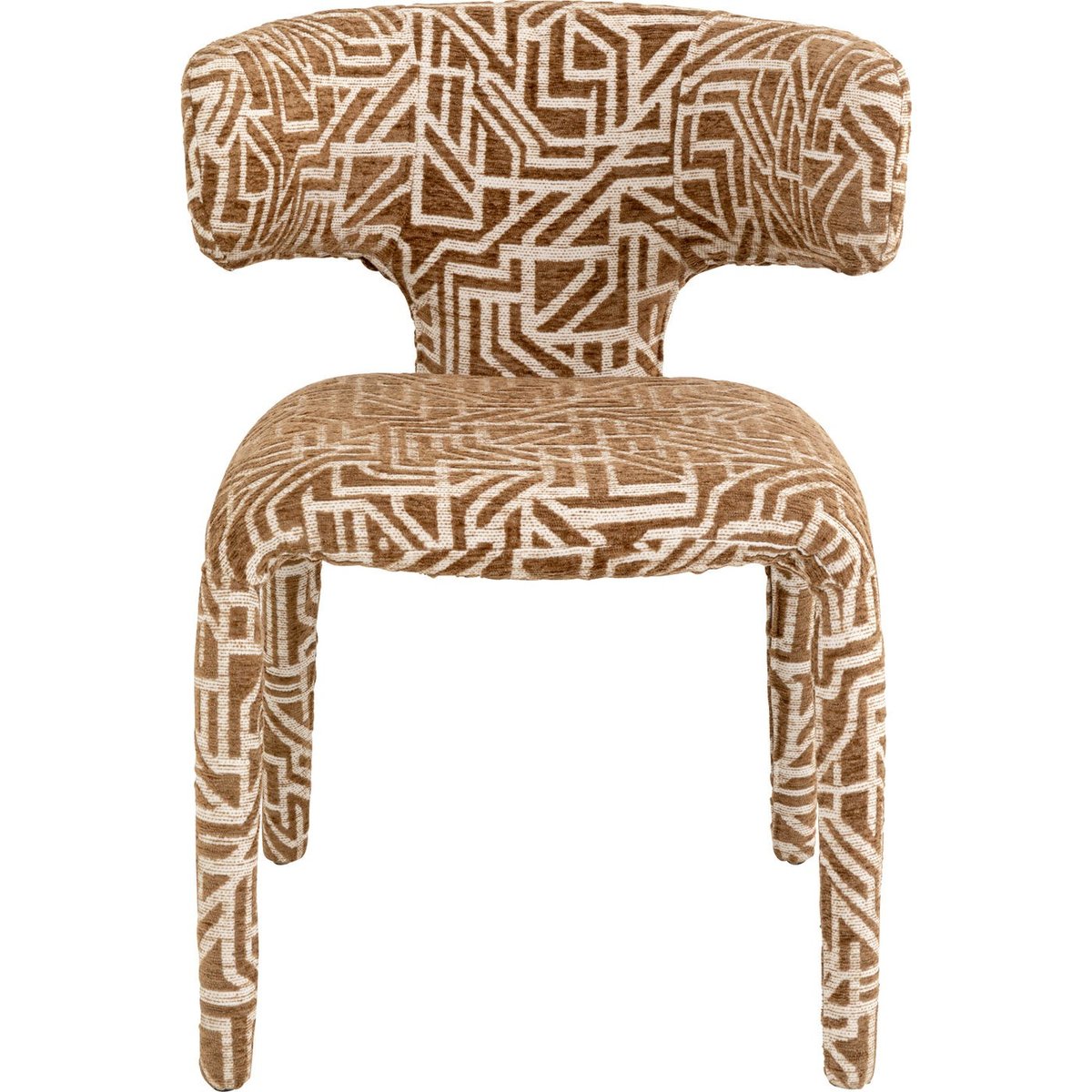 Chaise imprimé géométrique, TOBI marron, KARE DESIGN
