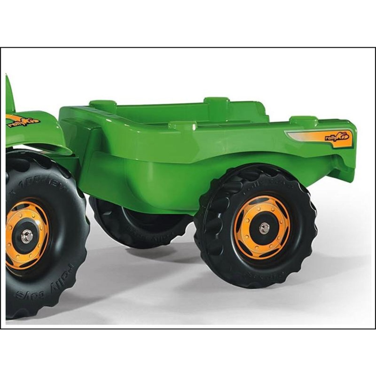 Tracteur a pedales + remorque rollyKid-X vert, ROLLY TOYS