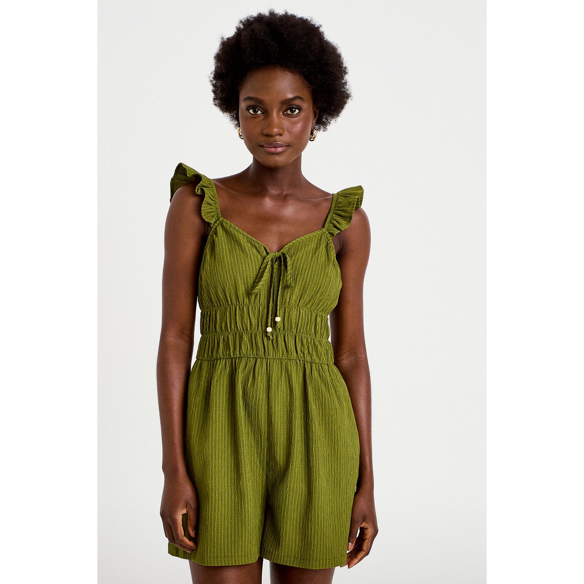 Combishort coupe flare vert kaki, CACHE CACHE