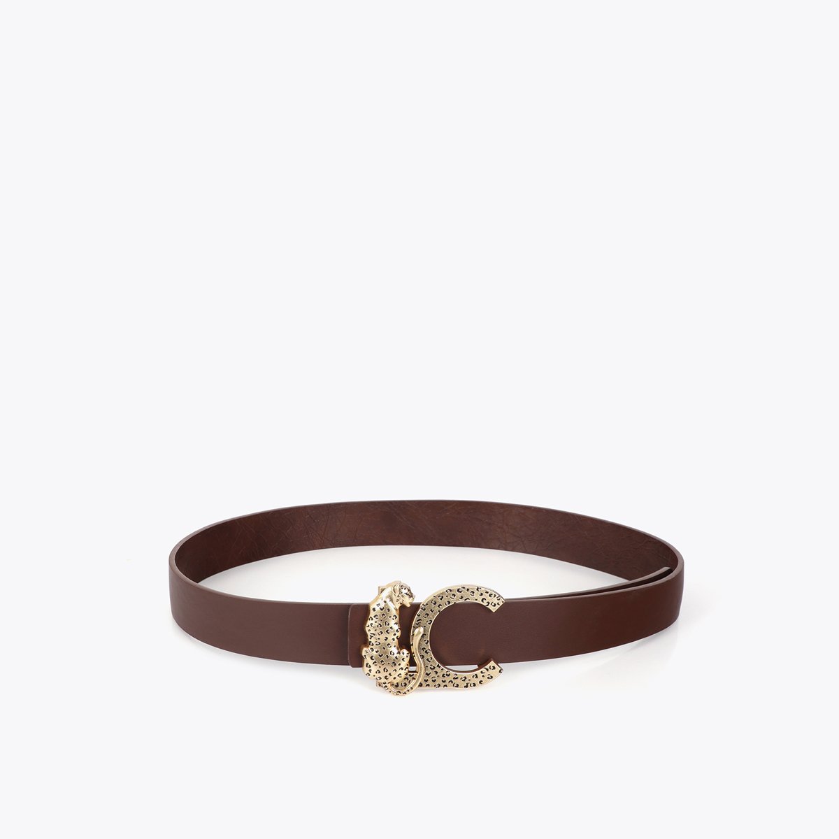 Ceinture à boucle léopard dorée marron, LOLA CASADEMUNT
