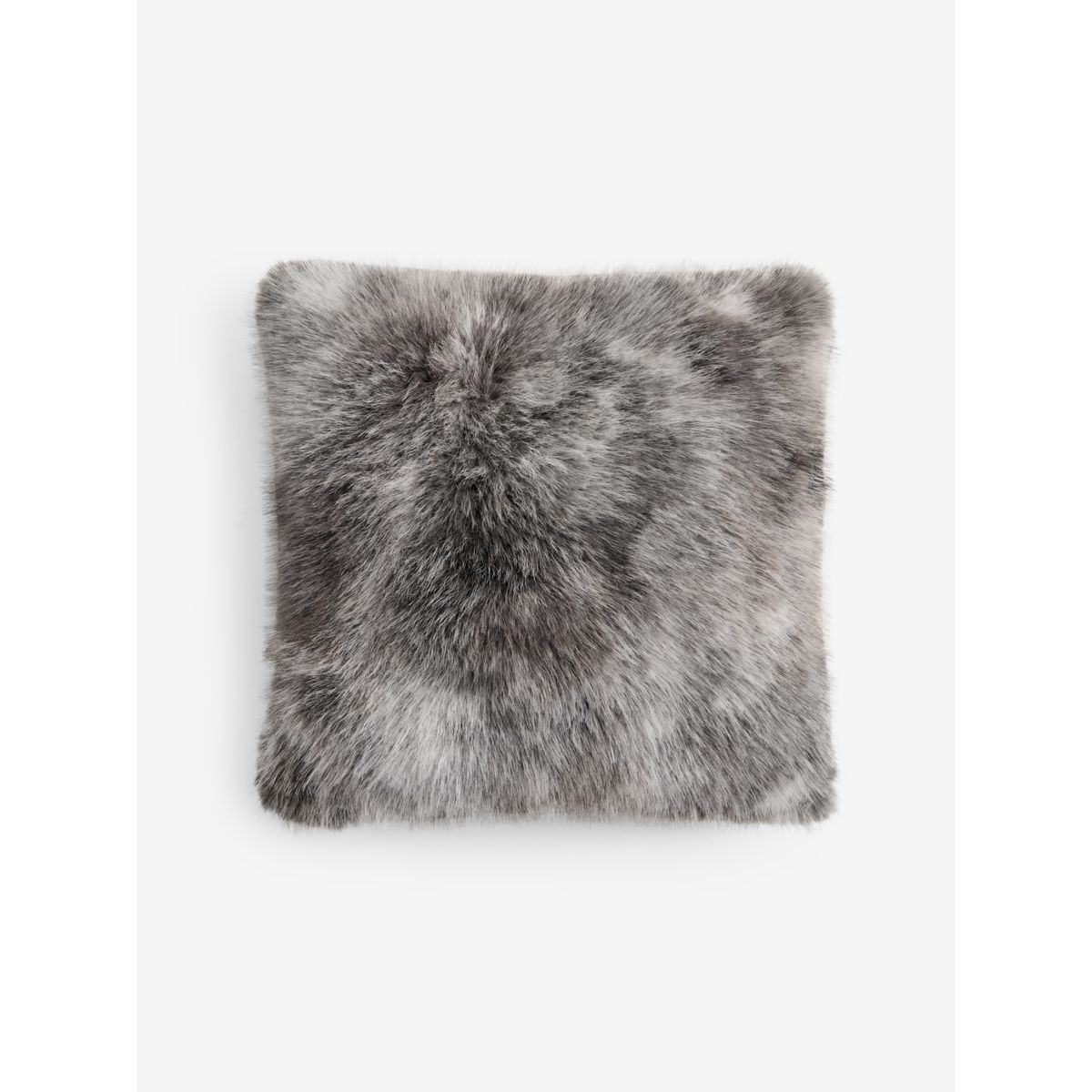 Coussin en imitation fourrure lou gris anthracite, NEXT