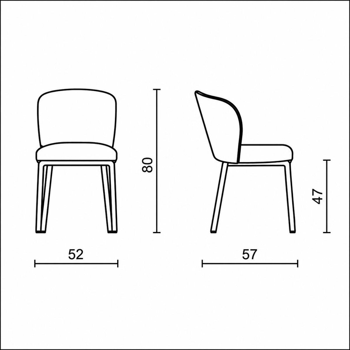 Chaise en tissu, dossier courbe (lot de 2) AUREN marron, PIER IMPORT