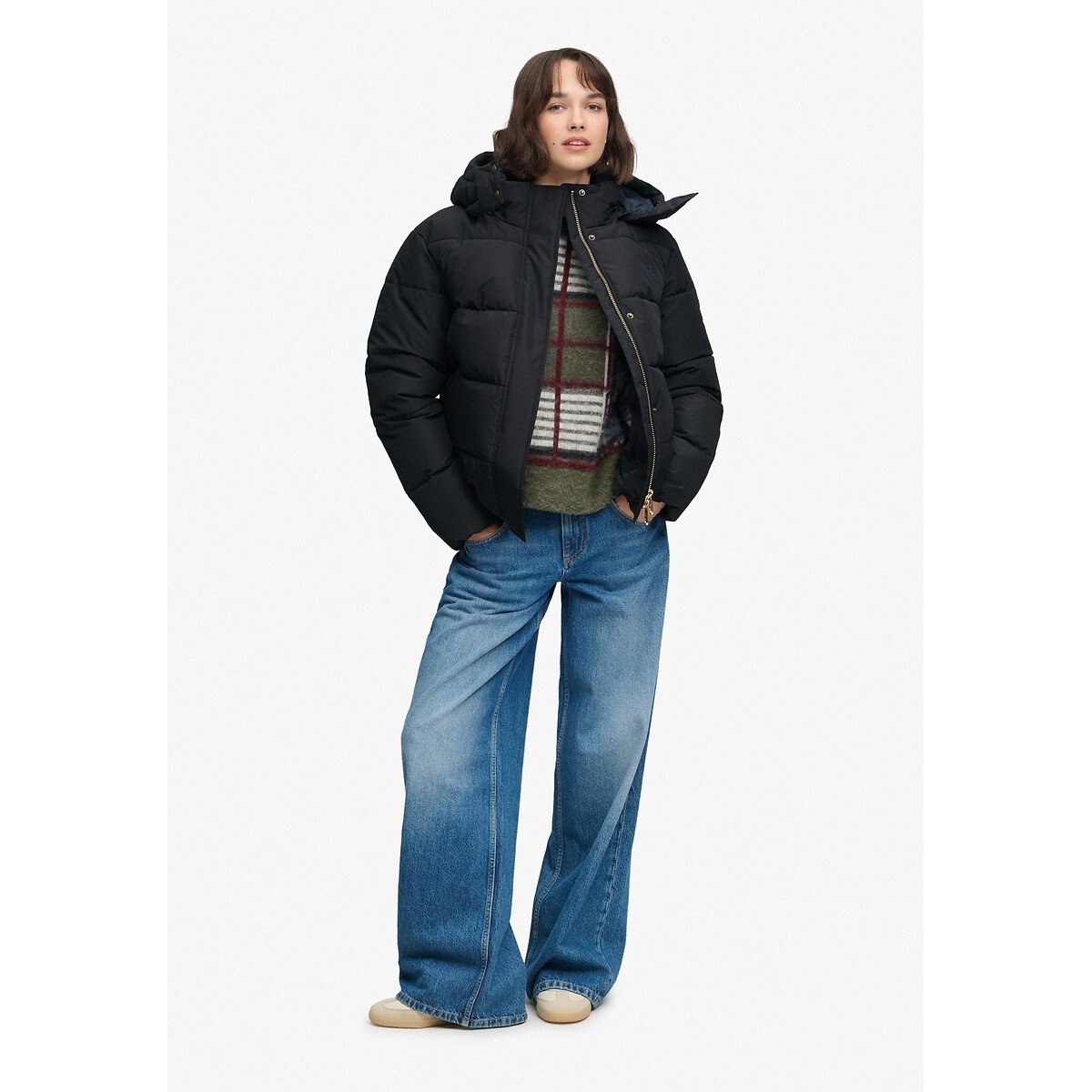 Piumino con cappuccio Premium nero , SUPERDRY